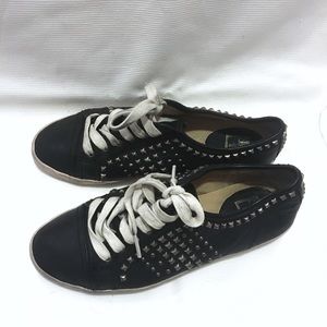Brown studded Frye sneakers